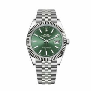 Date Just Silver Green Glow Dial Master Clone Watch