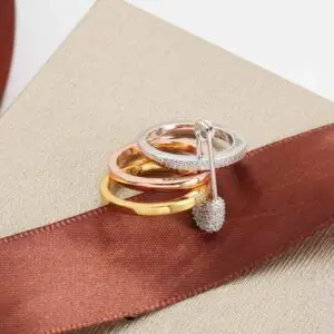 APM Monaco Safety pin-motif Triple Band Ring