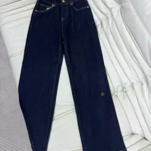 CHANEL Women Flared High-Rise Dark Jeans