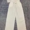 DIOR Women Solid Pleated Palazzo Pants