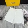 FENDI Women's Elastic Waist Denim White Shorts