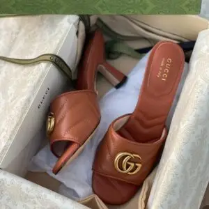 GUCCI Brown Premium Quality Heels Sandals