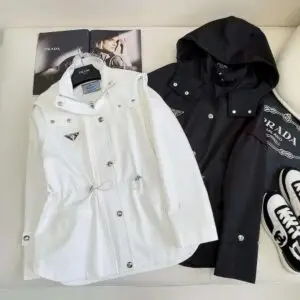 PRADA Designer Mid-Length Trench Jacket