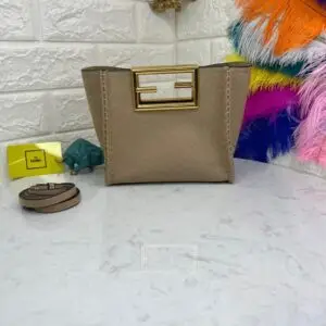 Beige Flannel Small Way Bag - Dubai Fashion LUX