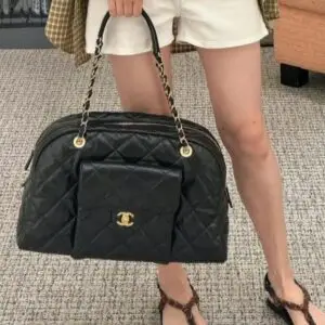 CHANEL Lambskin Chain Shoulder Bag
