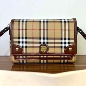 Burberry Check-Pattern Top Handle Bag