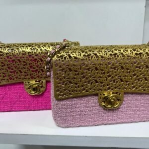 CHANEL Metal Tweed Handbag