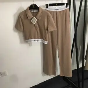 L OE WE Summer Short Sleeve Beige T-Shirt